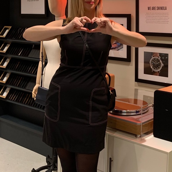 Diane Von Furstenberg 60s mini dress.l with top stitching. - Picture 5 of 8